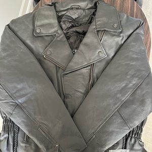 USA Bikers Dream Men's Vintage Thermal
Insulation Black Leather Jacket Size XXL